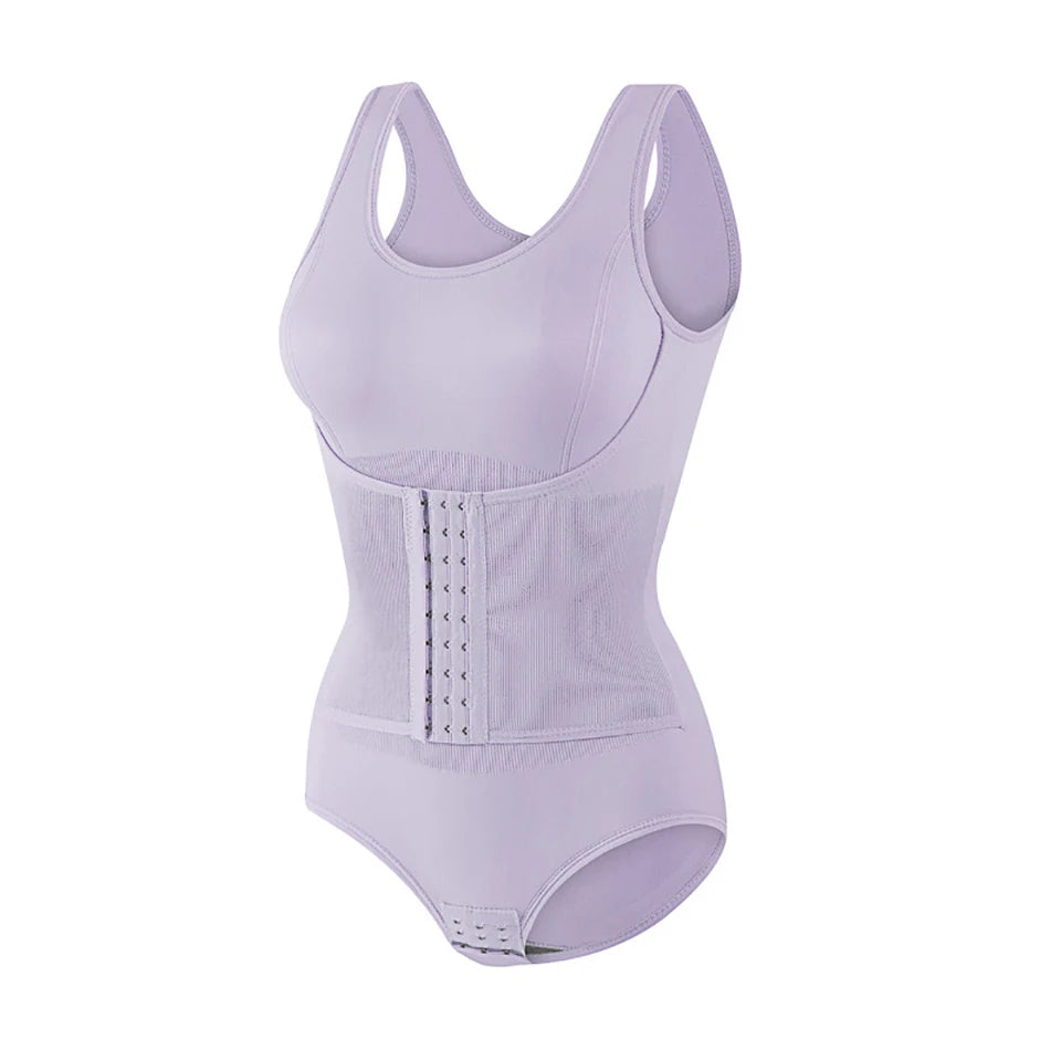 Bodysuit Shapewear With Zipper Belt Women Tummy Control Fajas