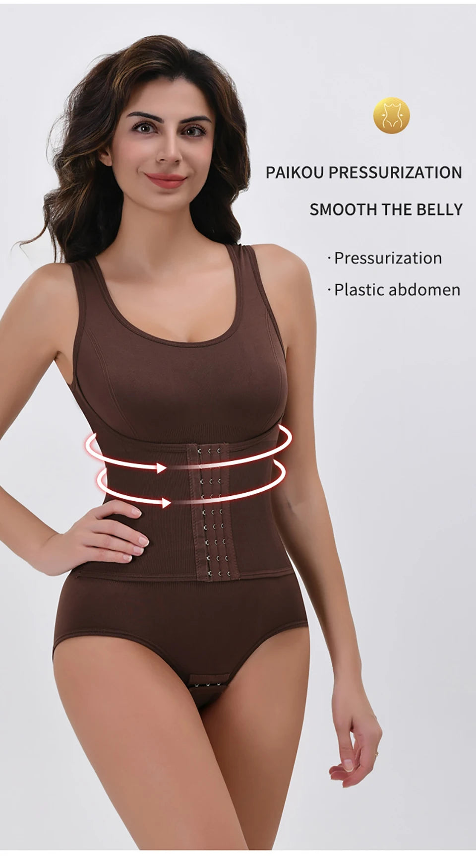 Bodysuit Shapewear With Zipper Belt Women Tummy Control Fajas