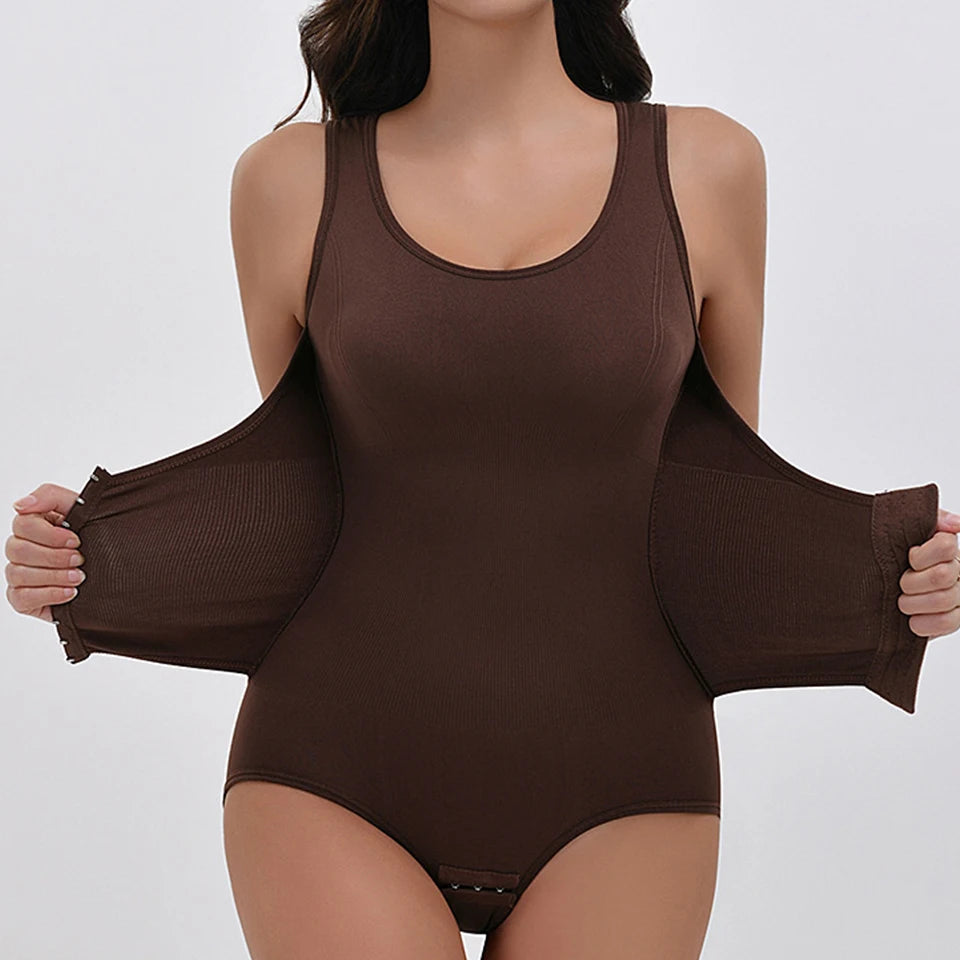 Bodysuit Shapewear With Zipper Belt Women Tummy Control Fajas