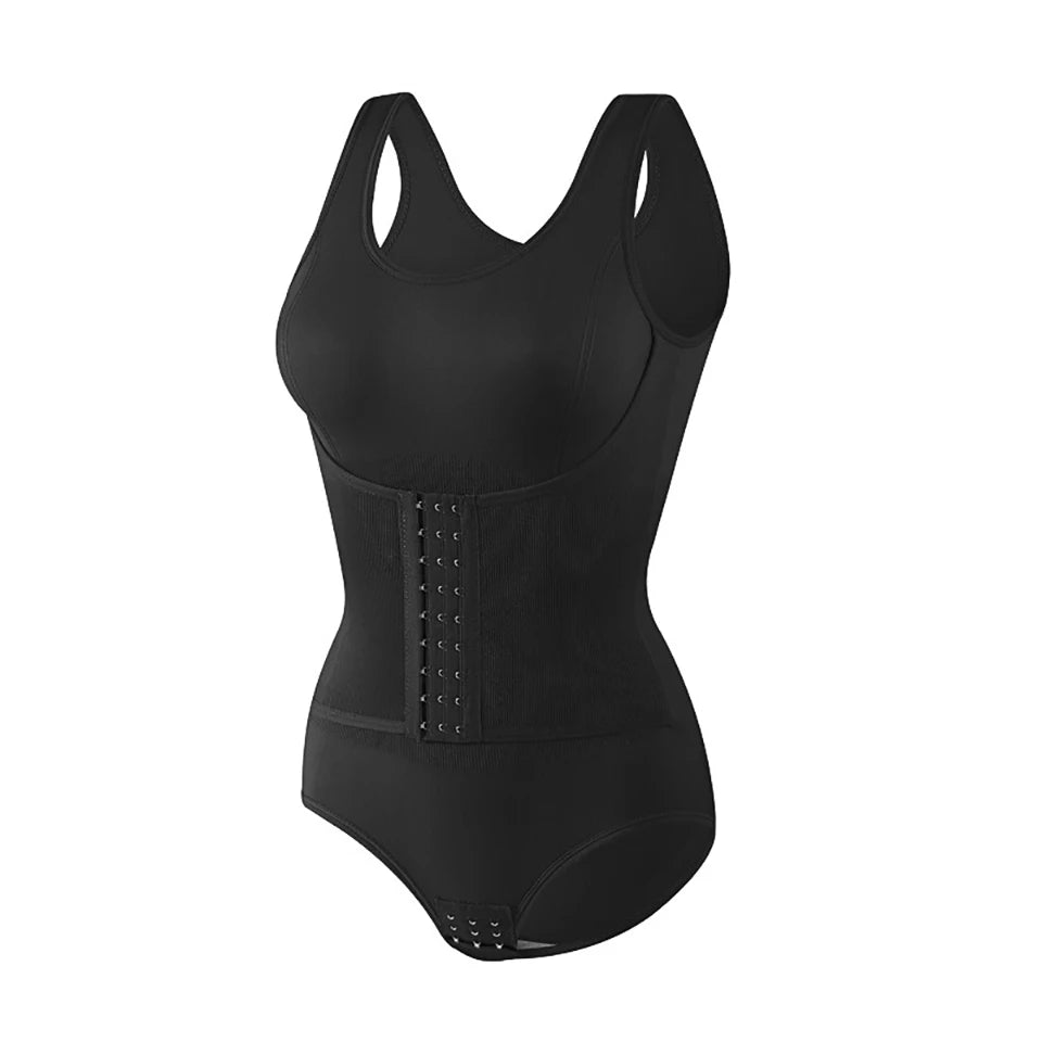 Bodysuit Shapewear With Zipper Belt Women Tummy Control Fajas