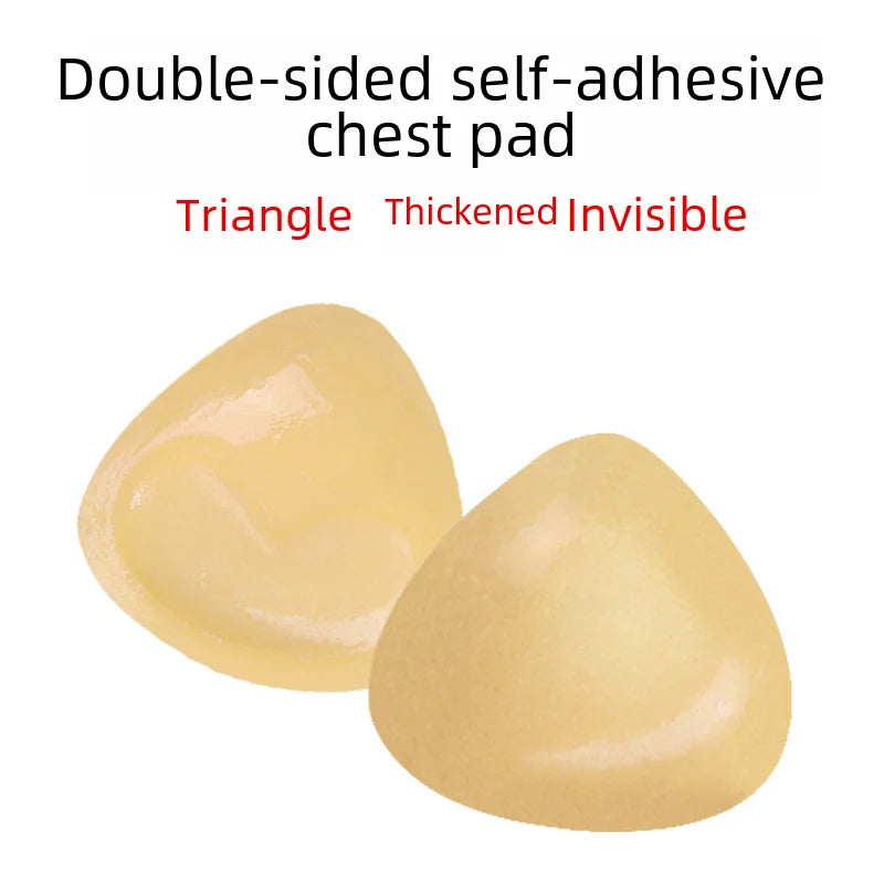 Seamless Triangle Double-sided Breathable Chest Pad Thickened Self-adhesive Sponge Chest Inserts