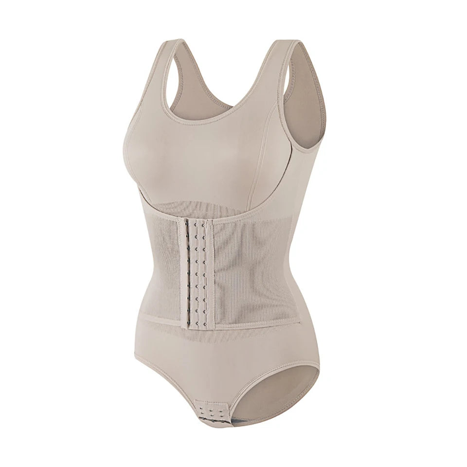 Bodysuit Shapewear With Zipper Belt Women Tummy Control Fajas