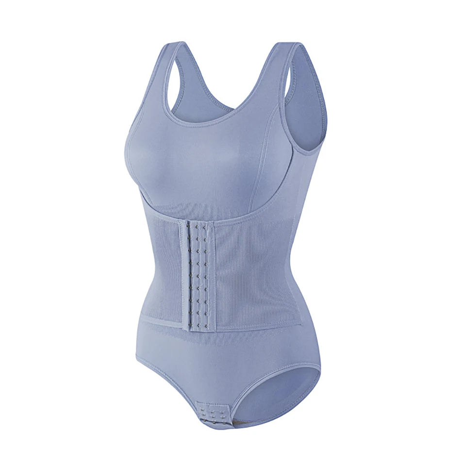 Bodysuit Shapewear With Zipper Belt Women Tummy Control Fajas