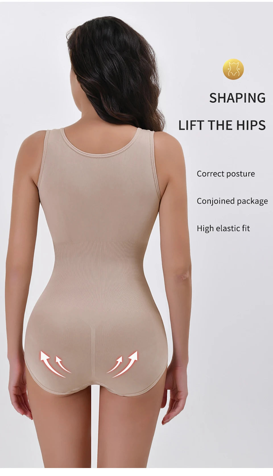Bodysuit Shapewear With Zipper Belt Women Tummy Control Fajas