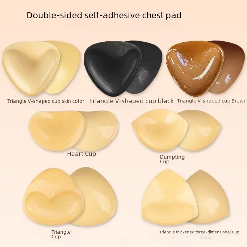 Seamless Triangle Double-sided Breathable Chest Pad Thickened Self-adhesive Sponge Chest Inserts